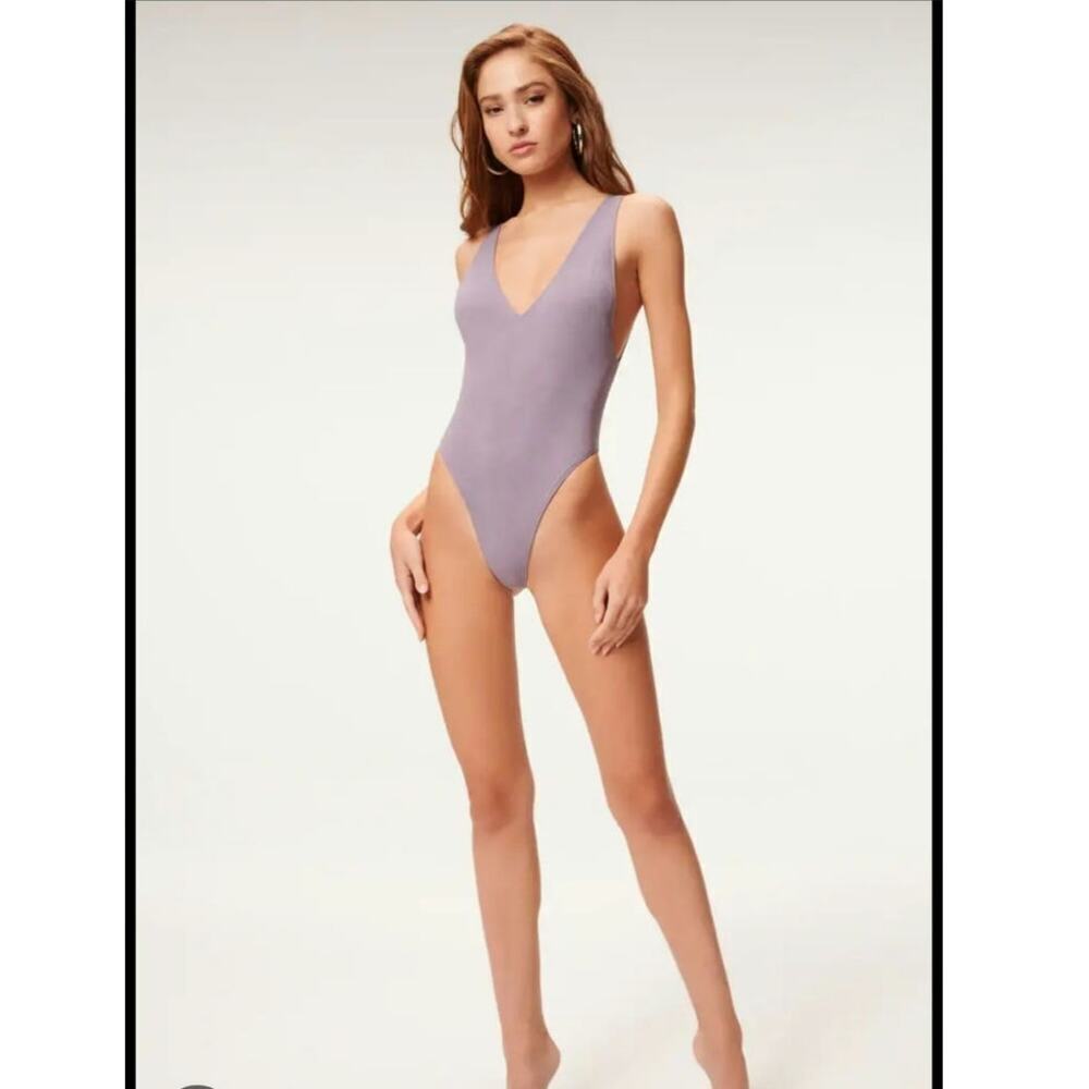 Good American Purple Lounge One-Piece Swimsuit Size 1